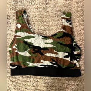 Night-Out Camo Crop Top